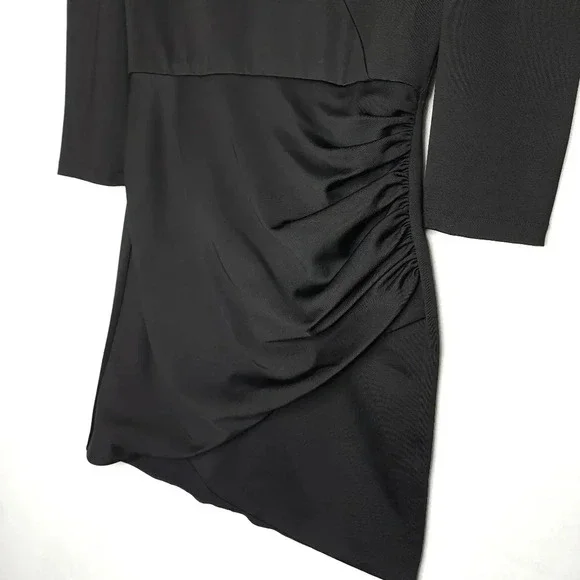 Alice + Olivia Ruched Mini Dress in Black - Picture 2 of 9